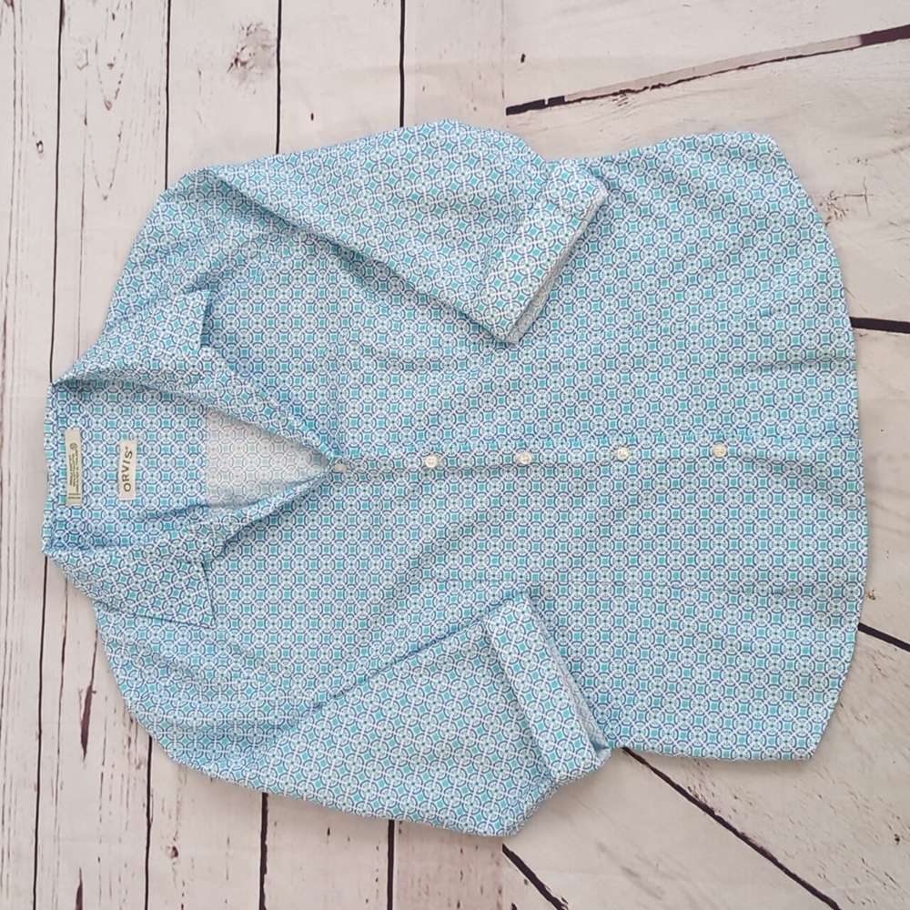 Orvis wrinkle resistant cotton button up shirt top, women size 10 - Picture 2 of 10